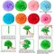 35PCS Fiesta Paper Fan Party Decorations Set - Cinco De Mayo Pom Poms,Pennant,Garland String,Banner,Hanging Swirls Decor Supplies(Multicolored)